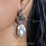 Cosmic Silver Interchangeable Multicolored Gem Encrusted Charm