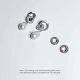 Cosmic Silver Interchangeable Multicolored Gem Encrusted Charm