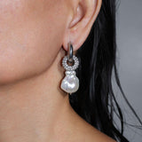 Cosmic Earrings Silver - No Stones on Pearls