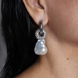 Cosmic Earrings Silver - No Stones on Pearls