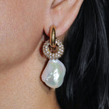 Cosmic Earrings Gold - No Stones on Pearls