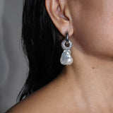 Cosmic Earrings Silver - No Stones on Pearls