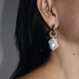 Cosmic Earrings Gold - No Stones on Pearls