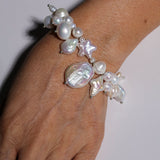 Galaxy-Themed Pearl Bracelet
