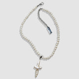 That White Cross Pearl Necklace