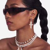That White Cross Pearl Necklace